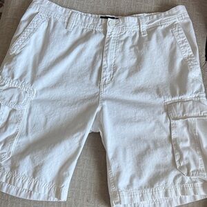 St. John's Bay White Men's Cargo Shorts, Size:36